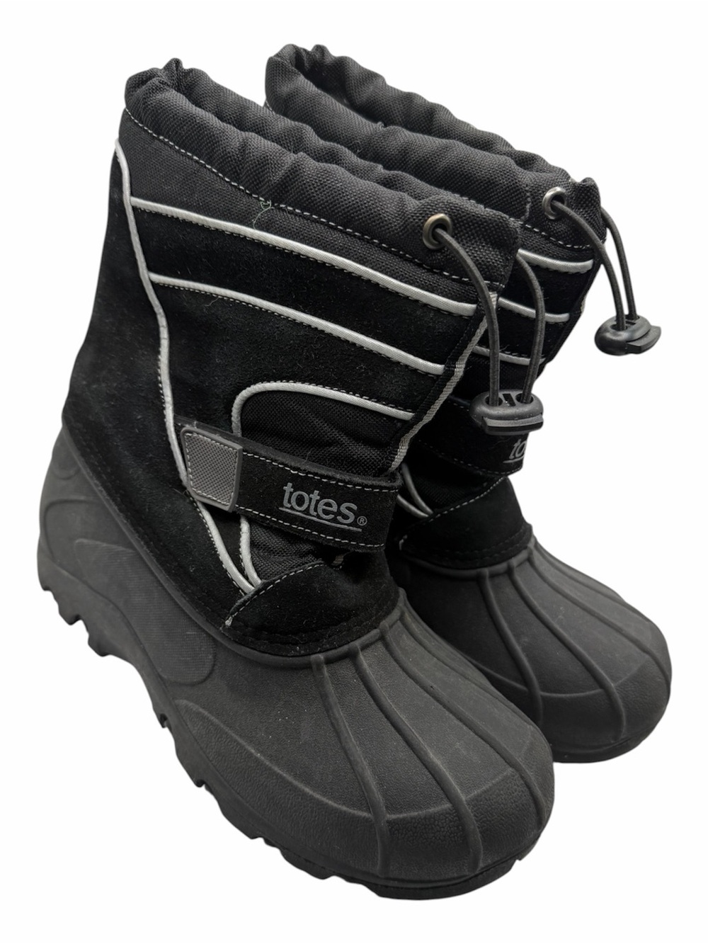 TOTES Todd Suede Waterproof Insulated Snow Boots Boys Size 4 Rubber Sole Winter